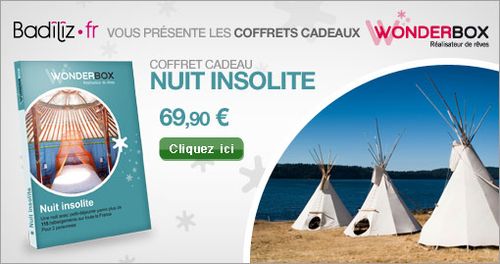 coffret cadeau nuit Insolite