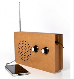 Radio en carton recyclé